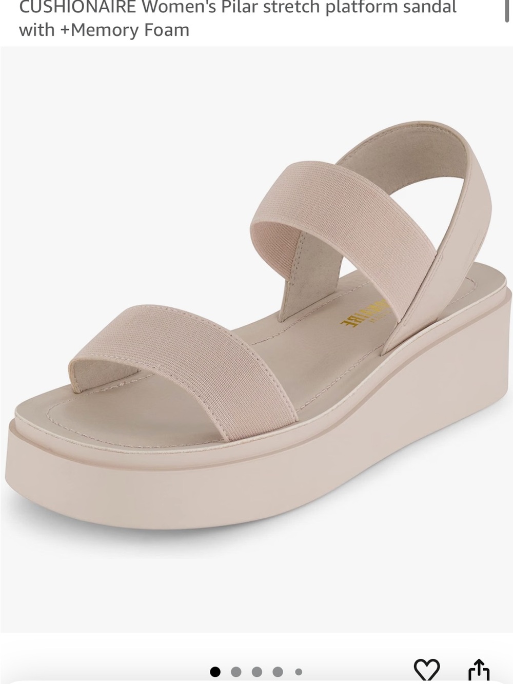 CUSHIONAIRE Women's Pilar stretch platform sandal with +Memory Foam